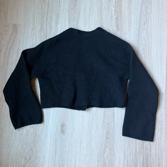 Reformation Val Regenerative Wool Embellished Button Cardigan Sz M Black - Picture 4 of 5